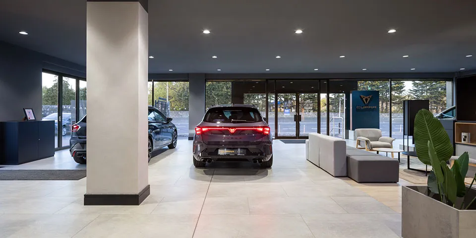 Cupra parked inside the dealership